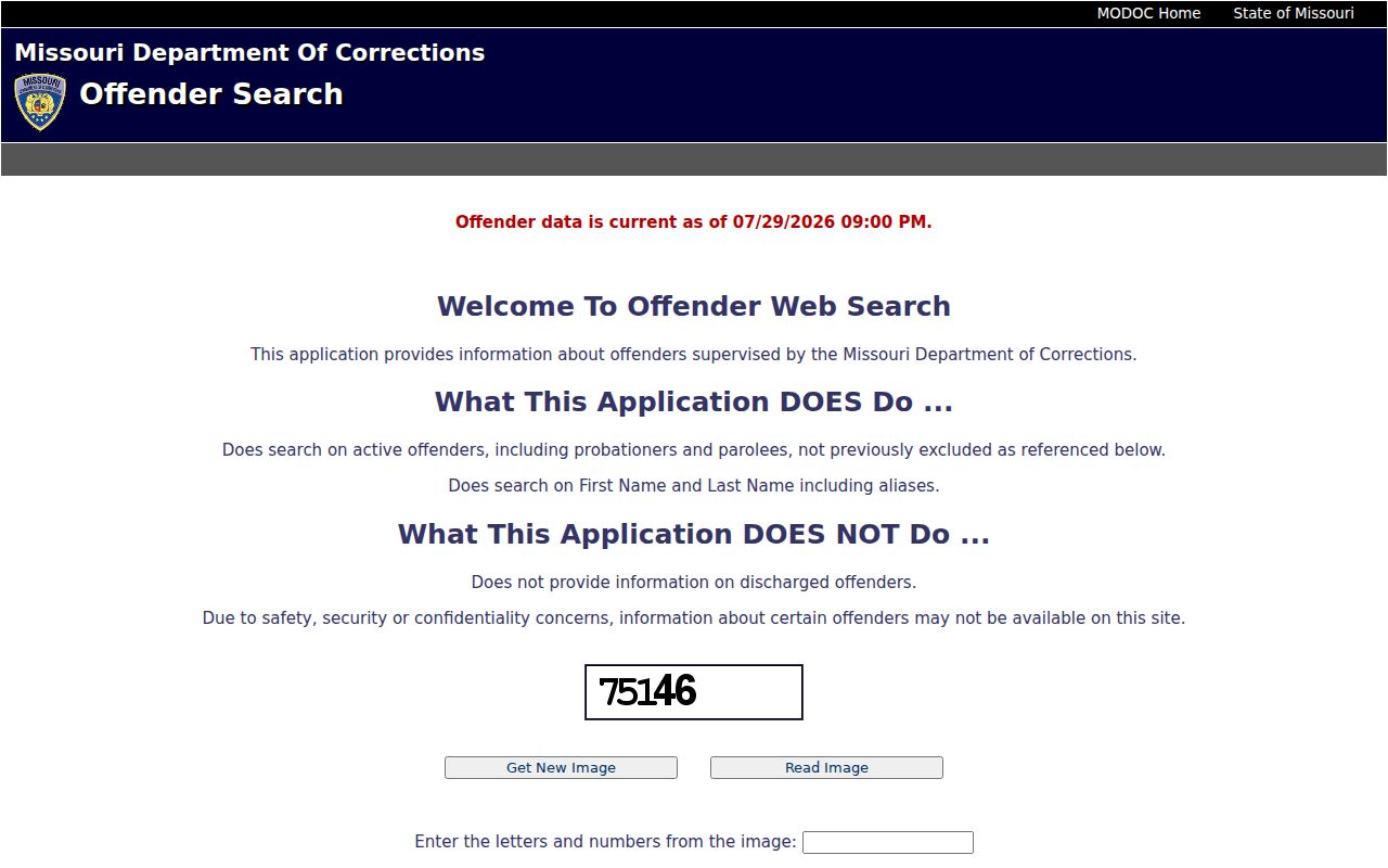 Missouri offender search after a Nodaway County arrest