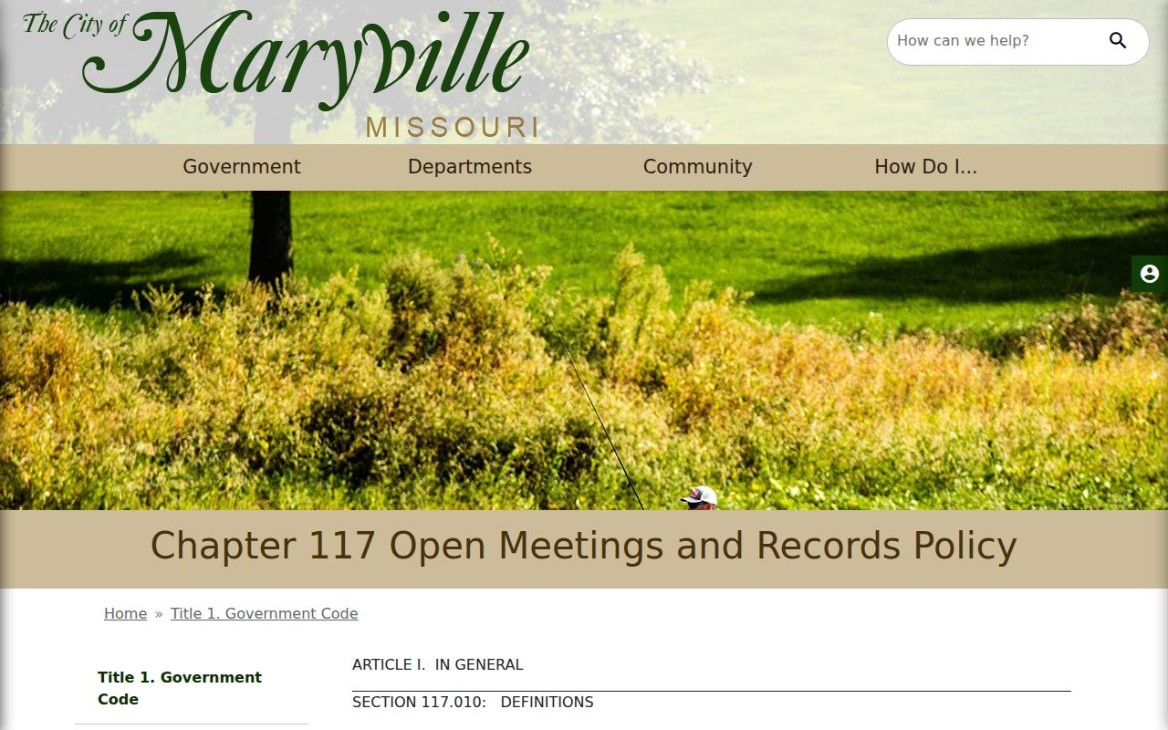 Maryville, Nodaway County criminal records open records policy